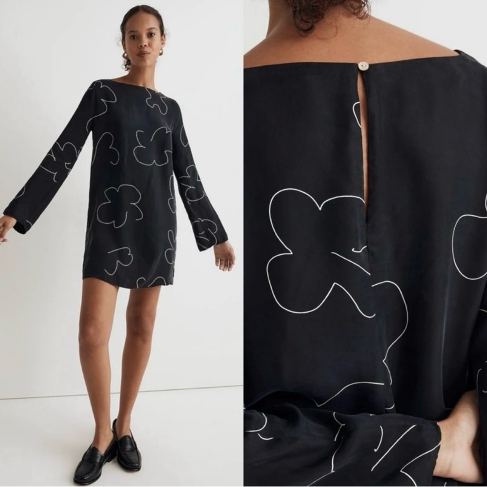 Madewell Black Floral Mini Dress
